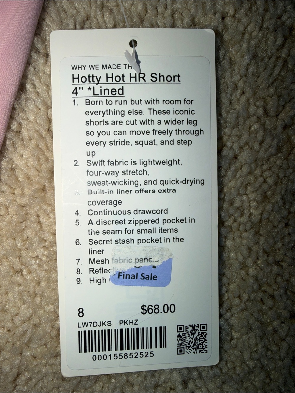 lululemon athletica Women's Pink Athletic Shorts - Picture 5 of 5